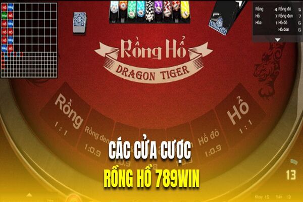 Các cửa cược có trong bài rồng hổ 789Win